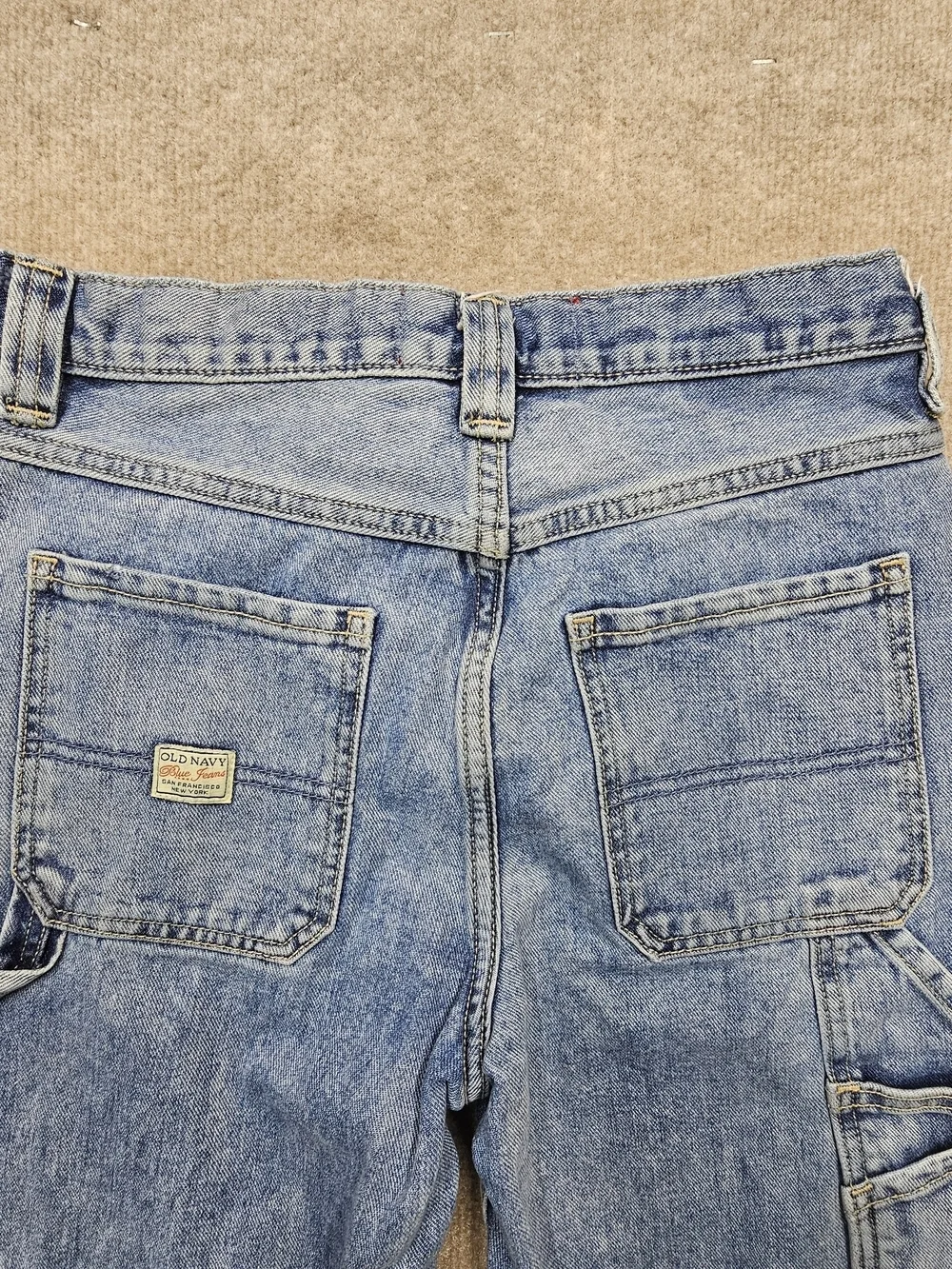 Vintage Old Navy Painter Carpenter Jeans Boys 14 Adjustable Waist Denim 90s